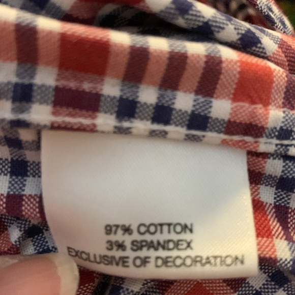 Cremieux Classics Slim Fit Stretch Oxford Red & Blue Plaid Button Down  Large - Picture 4 of 5